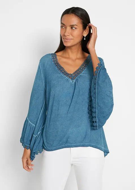 Shirt-Tunika mit Spitze, bonprix
