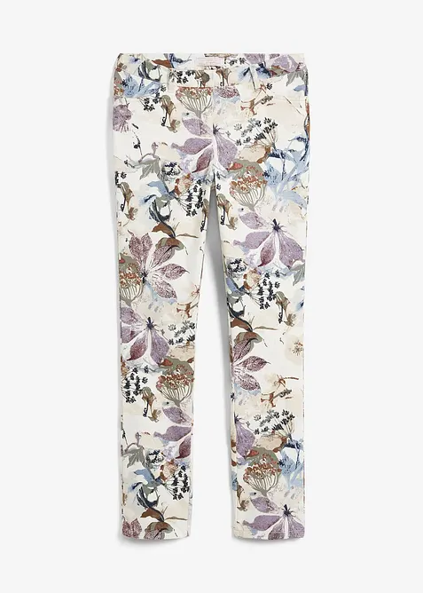 Pantalon extensible imprimé fleurs, bonprix