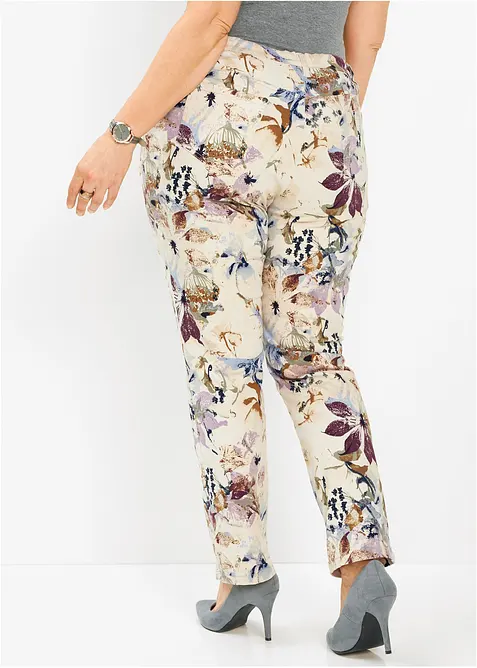 Stretch-Hose mit Blumen-Print, bonprix