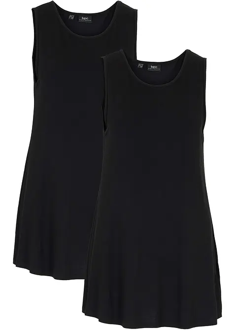 Long-Top aus softer Viskose, 2er- Pack, bonprix