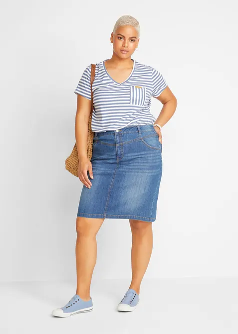 Jupe en jean extensible, bonprix