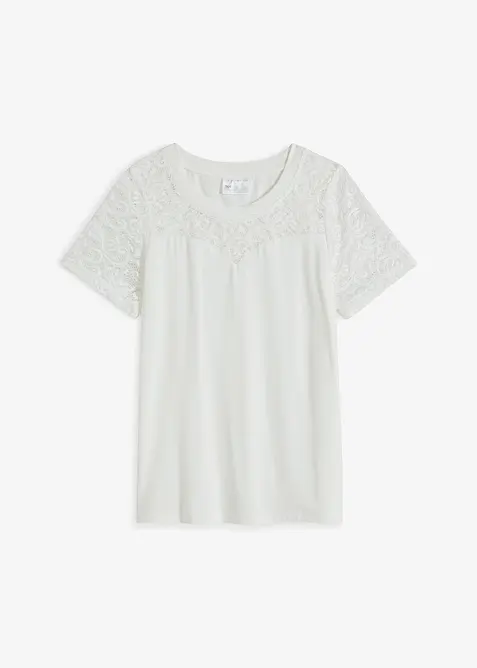 T-shirt avec dentelle, bonprix