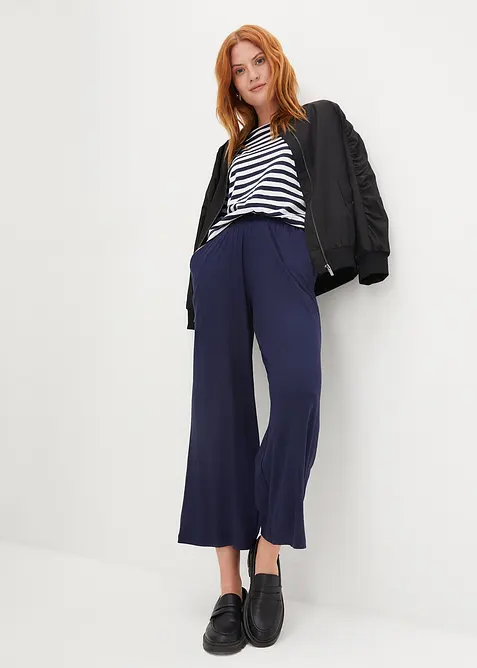 Pantalon 7/8 fluide en jersey viscose, bonprix