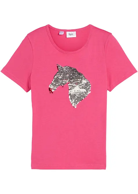 T-shirt fille &agrave; sequins r&eacute;versibles en coton, bonprix