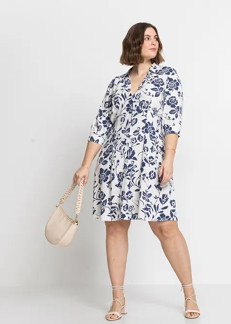 Blusenkleid aus flie&szlig;ender Viskose, bonprix