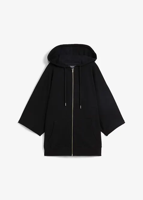 Sweat zipp&eacute; cape en coton, bonprix