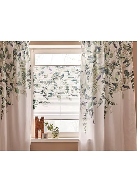 Store plissé à imprimé végétal, bonprix