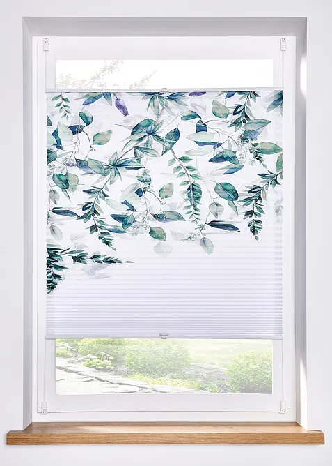 Store plissé à imprimé végétal, bonprix