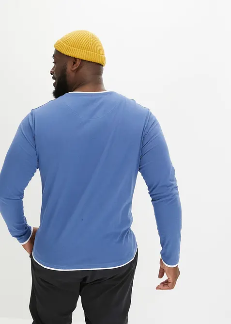 2 in 1 Shirt (2er Pack), Langarm, bonprix