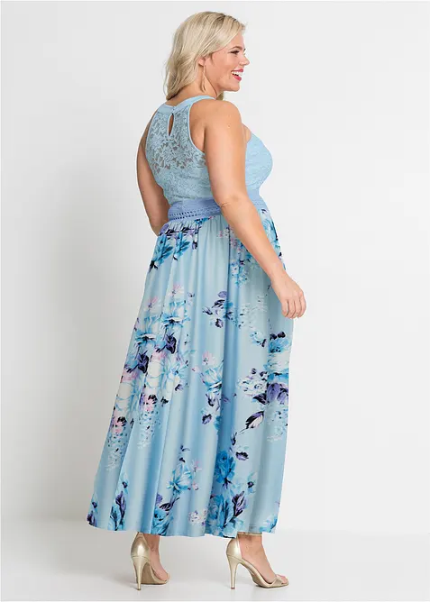 Sommer-Maxikleid mit Blumen-Print und Spitze, bonprix