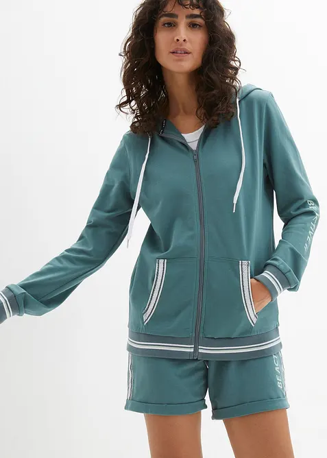 Kapuzen-Sweatjacke aus reiner Bio-Baumwolle, bonprix