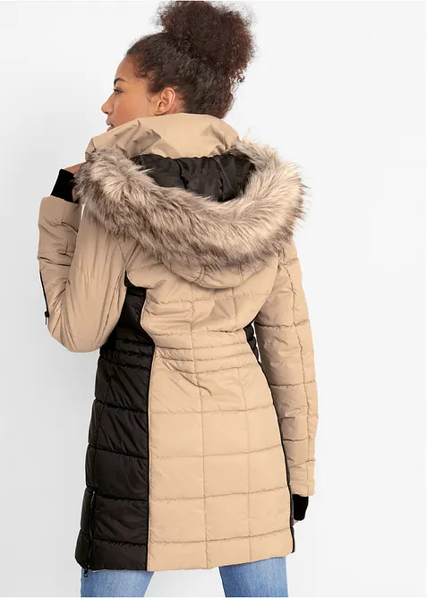Manteau outdoor imperméable avec bordure peluche, bonprix