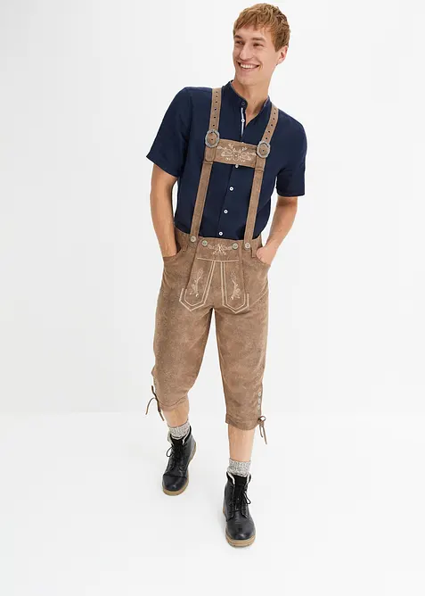 Regular Fit Trachtenhose aus Lederimitat, bonprix