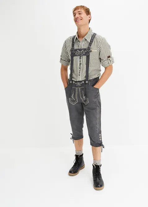 Regular Fit Trachtenhose aus Lederimitat, bonprix