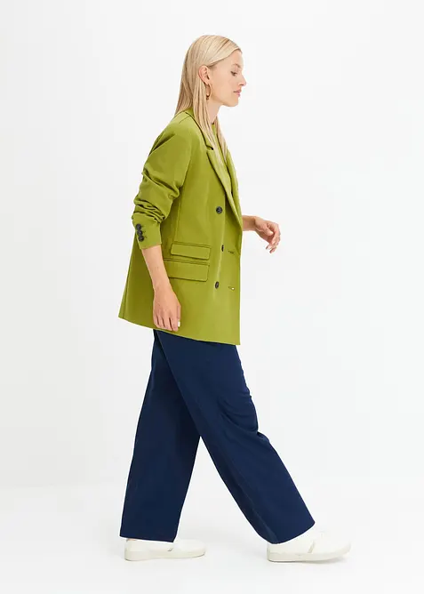 Geripptes Langarmshirt aus reiner Baumwolle, bonprix