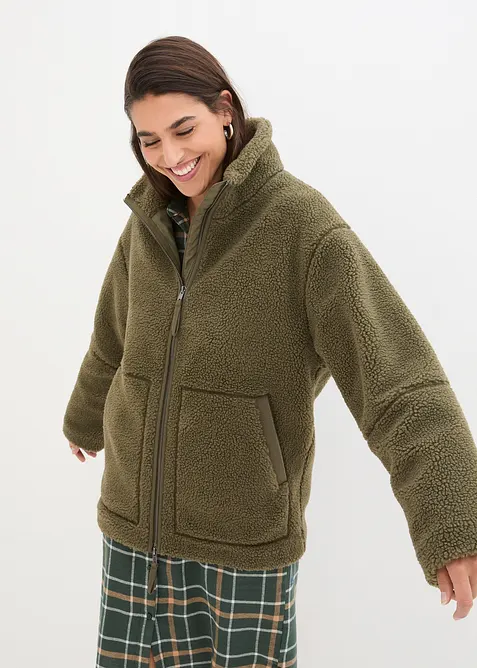 Gefütterte Teddy-Fleece Jacke, bonprix