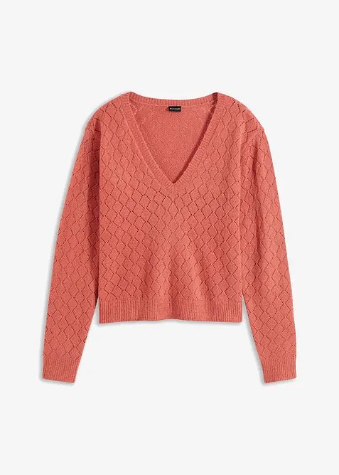 Pull en maille ajourée, bonprix