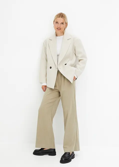 Pantalon palazzo aspect laine, bonprix