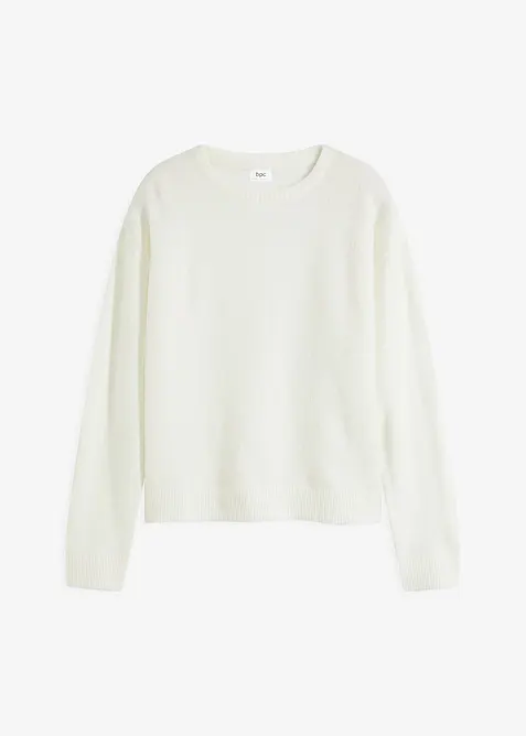 Rundhalspullover mit überschnittener Schulter, bonprix