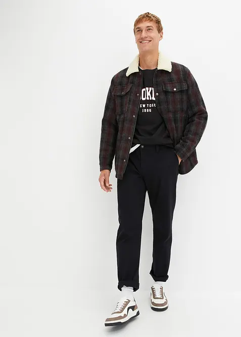 Relaxed Fit Stretch-Chinohose mit Bio Baumwolle, Straight, bonprix