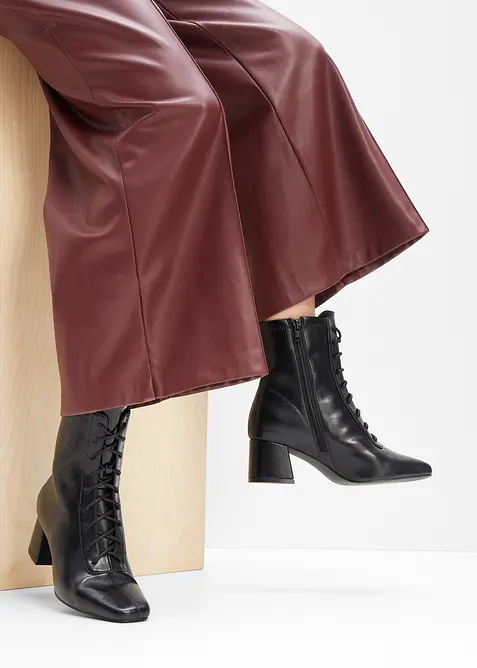 Schnürstiefeletten mit Blockabsatz, bonprix