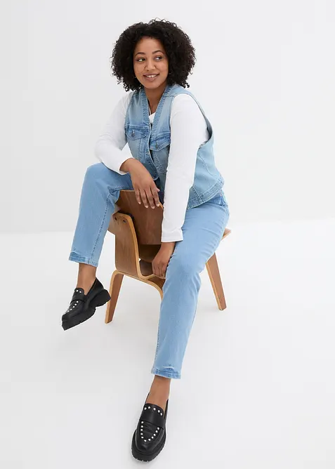 Jean mom taille haute, extensible, bonprix