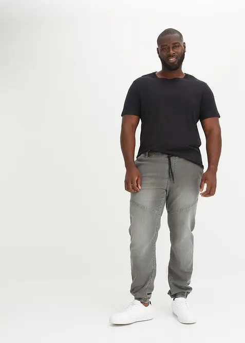 Jean jogger droit taille élastiquée, regular, bonprix
