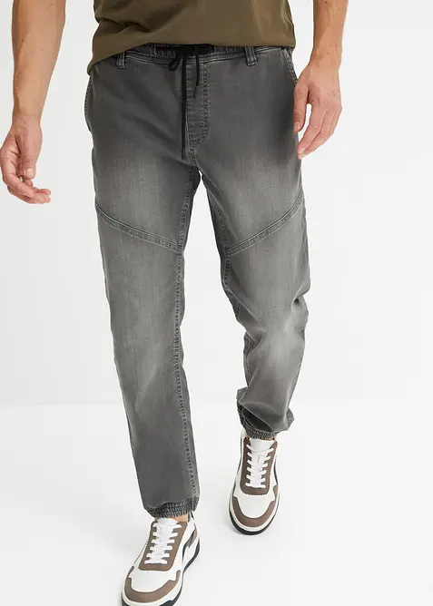 Jean jogger droit taille élastiquée, regular, bonprix