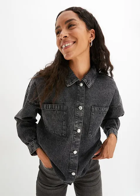 Oversized Jeans-Overshirt aus Bio-Baumwolle, bonprix