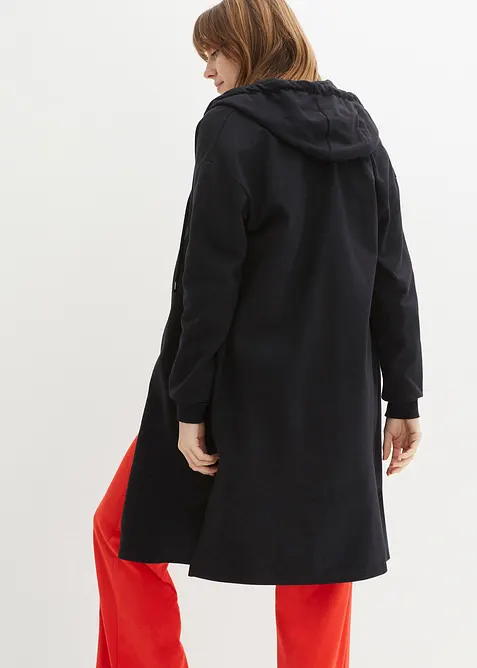 Long gilet zippé en molleton, base fendue sur les côtés, bonprix