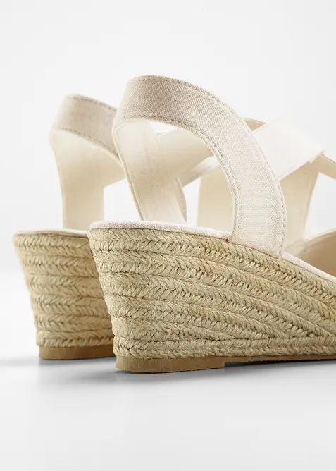 Sandales compens&eacute;es &agrave; brides &eacute;lastiques, bonprix