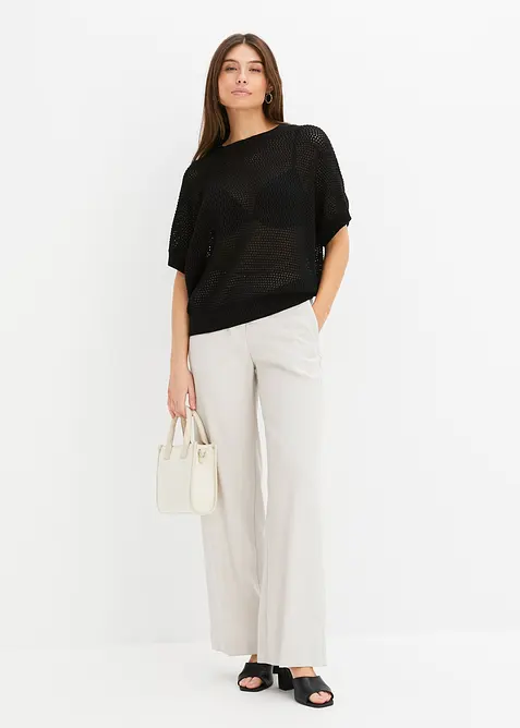 Oversize-Pullover aus Baumwoll-Mix, bonprix