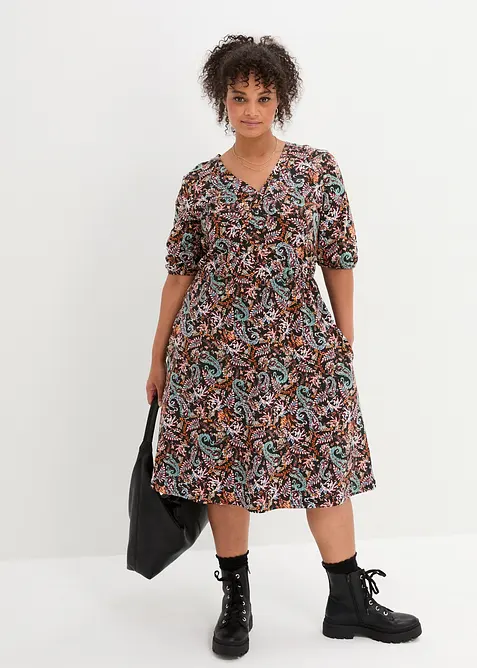 Wickelkleid aus Baumwolle mit Stretch, bonprix