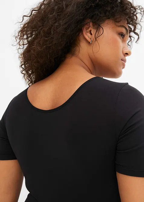 Body manches courtes en modal et dentelle, bonprix