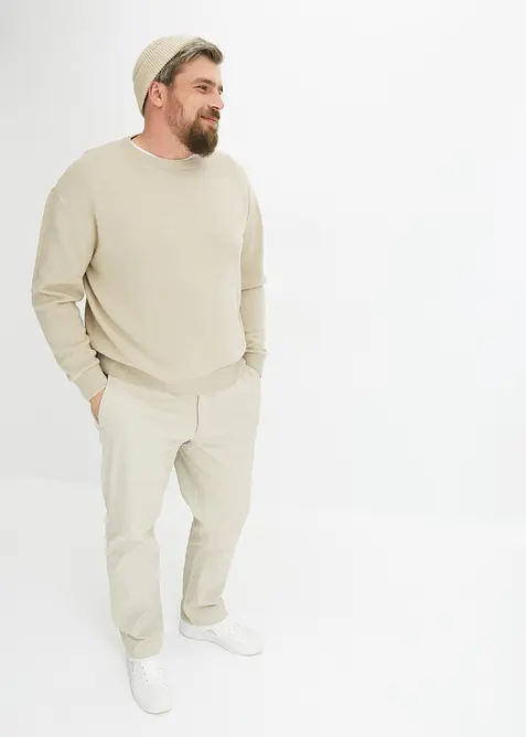 Rundhalspullover aus weichem Baumwollmix, Loose Fit, bonprix