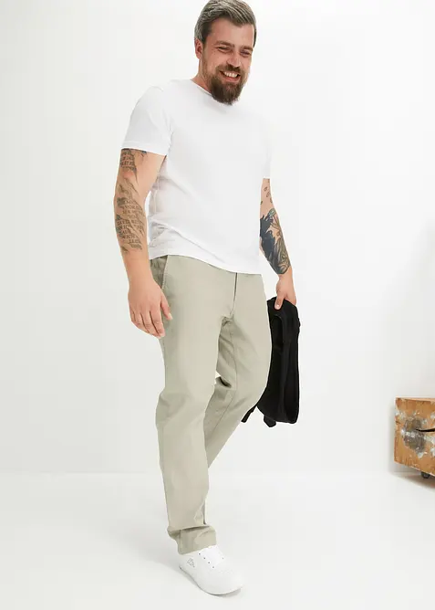 Relaxed Fit Stretch-Chinohose mit Bio Baumwolle, Straight, bonprix