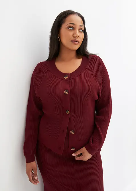 Gilet en maille côtelée, viscose majoritaire, bonprix