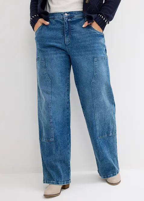 Wide-Leg Jeans Mid Waist, bonprix