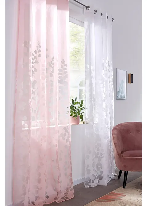 Voilage en dévoré à motif végétal (1 pce), bonprix