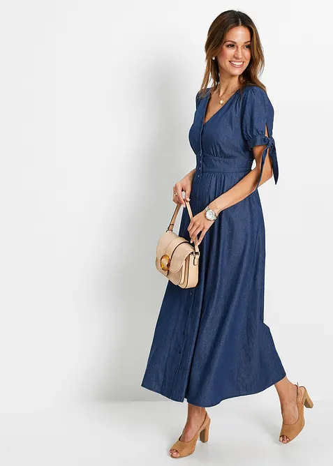 Robe longue en jean, bonprix