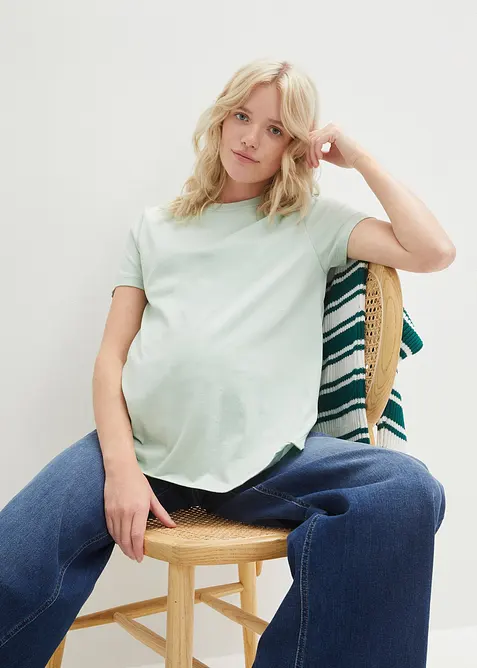 Lot de 2 T-shirts de grossesse et d’allaitement en coton, bonprix