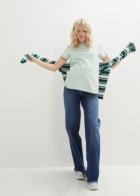 Lot de 2 T-shirts de grossesse et d’allaitement en coton, bonprix