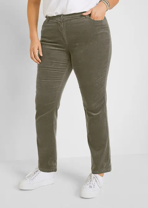 Pantalon en velours c&ocirc;tel&eacute; de coton extensible, bonprix