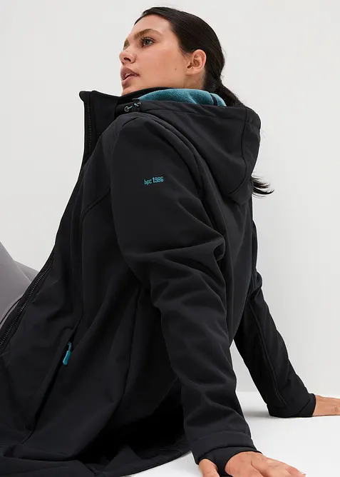 wasserabweisende Funktions-Softshell-Longjacke, Kuschelfleece, bonprix