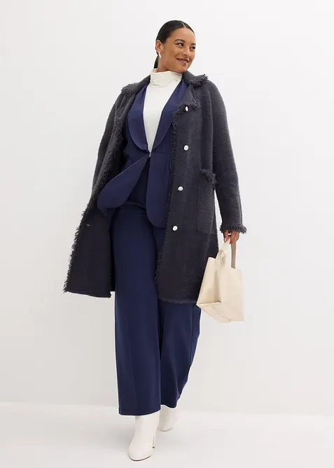 Pantalon large &agrave; pinces en jersey, bonprix