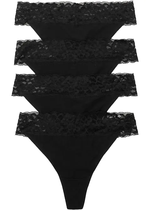 Lot de 4 strings coton, bonprix