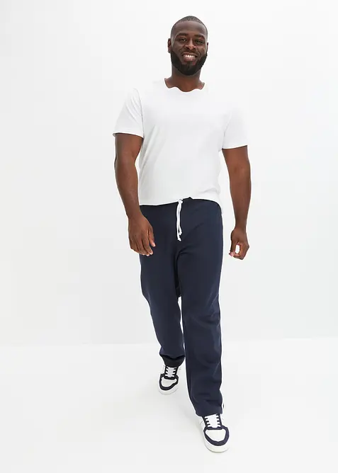 Lot de 2 pantalons de jogging à détails contrastants, loose, bonprix