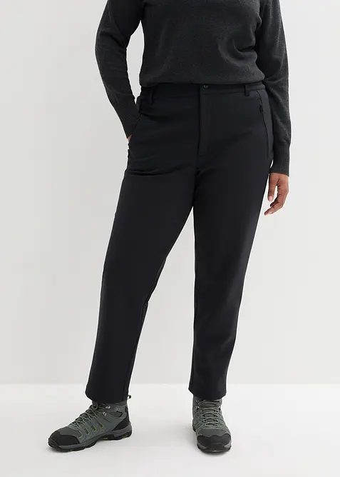 Pantalon déperlant en softshell extensible avec taille élastiquée, bonprix