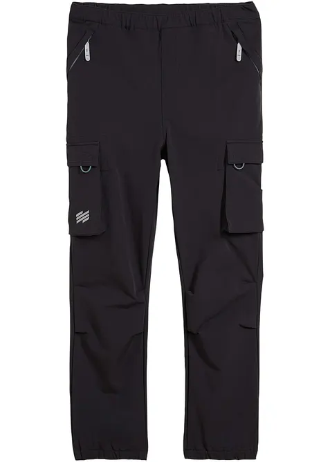 Pantalon cargo en softshell extensible et déperlant, taille réglable, bonprix