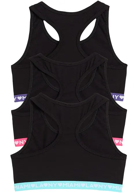 Lot de 3 brassières coton, bonprix